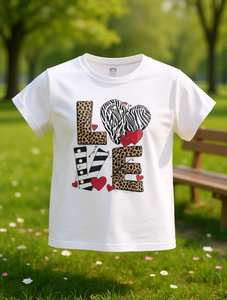 T-shirt Oversize da Donna con Stampa Cuore Bianco, Girocollo, Manica Corta, Traspirante, Casual Estivo, Lavabile in Lavatrice, San Valentino - Product Image 2