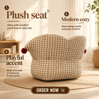 Fauteuil pouf pivotant moderne et créatif, design unique, en lin, pour salon, hôtel, détente, fauteuil clown
