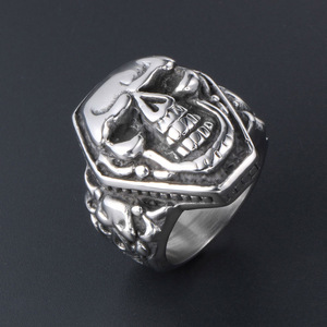 Skull <b>Ring</b> <b>Titanium</b> Steel Men's Jewelry Rock Hip Hop Fashion Accessory SA467 - Product Image 2