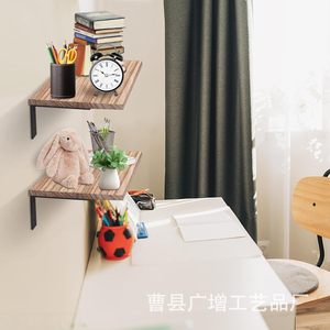 Wooden <b>Wall</b> <b>Mounted</b> <b>Shelf</b> Rectangle Solid Wood Storage Rack For Bedroom Living Room Decoration - Product Image 1
