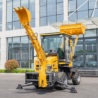 Chargeuse-pelleteuse sur roues diesel 3 tonnes 4x4, excavatrice compacte avec pompe hydraulique Kawasaki, moteur Hengli, pour projets agricoles et de jardinage HW08-12