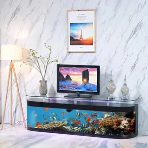 Tùy Chỉnh Lớn Trong Suốt Cube Acrylic Aquarium Fish Tank Glass Bullet Phía Trước TV Đứng Bảng Fish Tank Aquarium