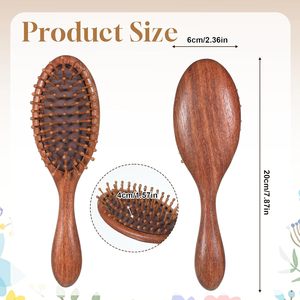 High Quality Sandalwood Airbag <b>Comb</b> Wooden Massage Cushion <b>Comb</b> Home Detangling Hair Brush for Women - Product Image 2
