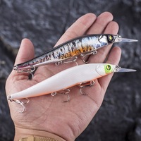 Jerkbaits pour basse avec hameçon triple moyen plongée méné leurre de pêche dur appât artificiel balançoire basse leurre Jerkbait pêche