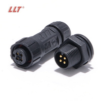 Connecteur étanche basse tension LLT 110V 10A M12 IP68 mâle femelle 2 3 4 broches montage sur panneau