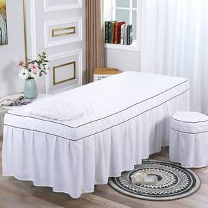 Sábana bajera de cama de Spa personalizada de buena calidad de belleza, sábanas de cama de masaje de Color sólido, Spa de salón de ropa de cama, falda de cama - Product Image 3