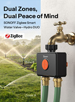 Katup Air Pintar Zigbee Dua Saluran SONOFF Hydro DUO SWV-ZF2E Versi EU dengan Pengukur Aliran IP65 untuk Irigasi Taman