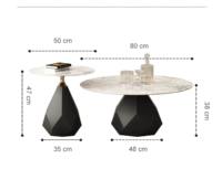 Table basse ronde en marbre blanc de style italien luxe léger, table centrale en pierre, idéale pour salon, villa et mobilier d'hôtel