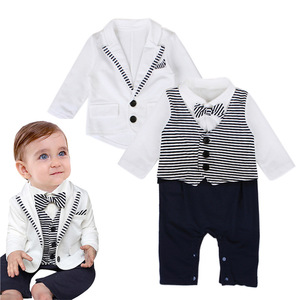 Offre Spéciale Ensembles de vêtements 2 pièces <span class=keywords><strong>pour</strong></span> bébé garçon avec barboteuse et manteau <span class=keywords><strong>pour</strong></span> bébé <span class=keywords><strong>tenue</strong></span> de baptême <span class=keywords><strong>pour</strong></span> bébé garçon - Product Image 1