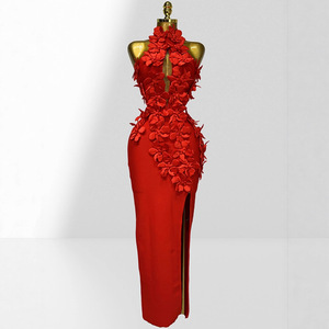 Vestido Elegante Ecowalson sin Mangas con Abertura Alta y Diseño <span class=keywords><strong>de</strong></span> Pétalos, Ideal <span class=keywords><strong>para</strong></span> Fiestas, Eventos y <span class=keywords><strong>Bodas</strong></span> - Product Image 1