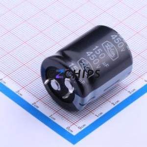 LSM151M2W--A2530 ตัวเก็บประจุแบบอิเล็กโทรไลต์อะลูมิเนียมแบบ Snap-in ชนิด Through-hole (THT), ขนาด D25xL30 มม. 150uF 20% 450V 10 มม. - Product Image 2