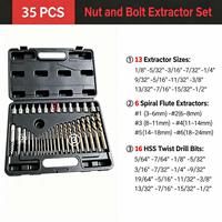 Kit d'extraction de vis cassées universel TEBAK Heavy Duty 25 pièces pour la réparation de moteurs automobiles et l'entretien de machines industrielles