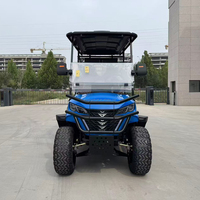 Voiturette de golf électrique surélevée puissante à batterie lithium 48V pour 6 passagers, véhicule utilitaire tout-terrain robuste pour la chasse et les centres de villégiature