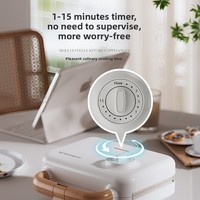 Machine à sandwich électrique portable double plaque antiadhésive RSC Wholesale avec minuteur, multifonction, pour gaufres et petit-déjeuner