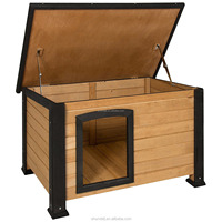 Nichoir pour chien extérieur en bois écologique de luxe, design imprimé, toit imperméable, durable, utilisable toutes saisons