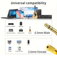 6.5 6.35 Jack ke Plug 3.5 Jack Stereo AUX Converter Amplifier 3.5mm ke 6.5mm 6.35mm Male ke Female Audio Cable Adapter