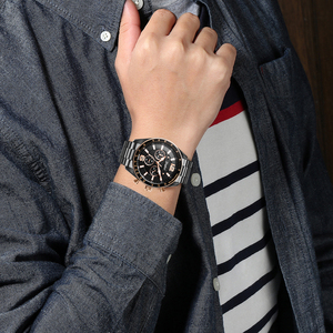 Luxury Fashion GFL-Z1120-2 Deep Press Pattern Functional Dial Custom Own Brand VD54 Quartz <b>Watches</b> Stainless steel <b>case</b> - Product Image 4