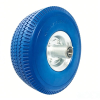 Roue en caoutchouc PU stable de haute qualité avec roulement à billes intégré pour chariot à main, remorque, logistique, jardinage et construction