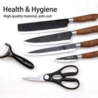 Vente en gros d'usine, ensemble de 6 couteaux de chef, couteaux de cuisine professionnels de 8 pouces avec boîte cadeau