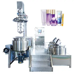 Cosmetic Facial Body Cream Vacuum Mixer Machine Hydraulic Lifting Toothpaste Mayonnaise Vacuum Homogenizer Emulsifying Mixer