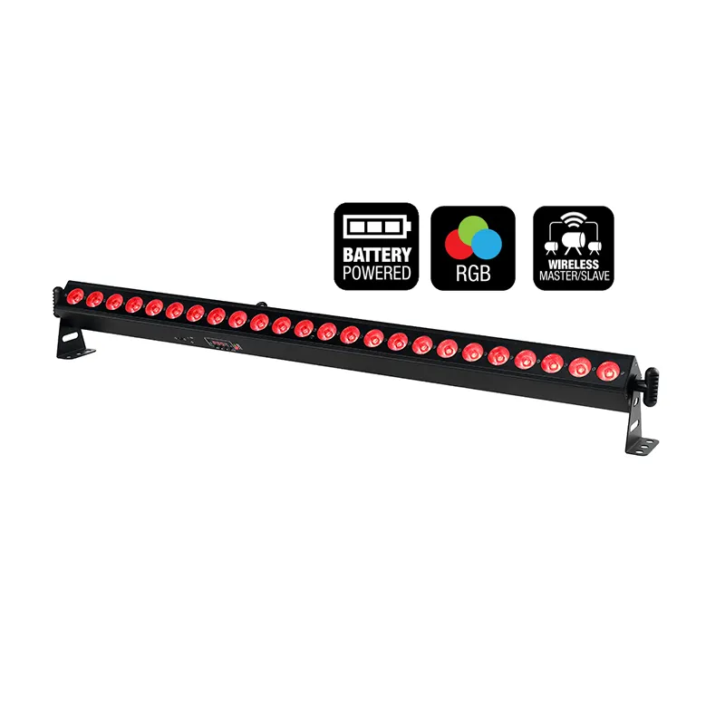 Phổ biến trong nhà LED tuyến tính thanh ánh sáng 24*3 Wát RGB DMX512 không dây từ xa Battery Powered ma trận sân khấu tiệc sảnh LED Tường máy giặt