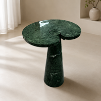 Table d'appoint en marbre rouge Rosso Levanto naturel pour canapés et salons de luxe