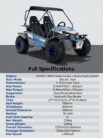 Nouvelle Arrivée 2025 – Quad Buggy Tout-Terrain 180cc 4 Temps à Essence, 2 Places pour Adultes, Utilisation Extérieure