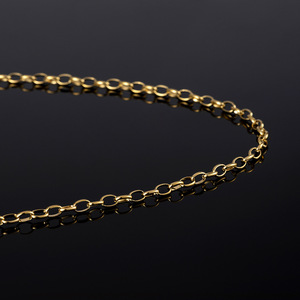 Chaîne à maillons semi-ronds |   Chaîne ovale en acier inoxydable plaqué or 18K PVD pour la fabrication de colliers, bracelets et bijoux DIY - Product Image 3