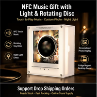 Aimant de réfrigérateur personnalisé Justin Bieber NFC avec lecteur CD, chansons DIY, 9 disques vinyles, cadeau pour fans de Coachella, décoration, veilleuse rotative