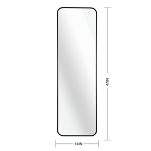 Espejo de puerta de 47 x 14 pulgadas con marco negro para uso interior con diseño moderno - Product Image 4