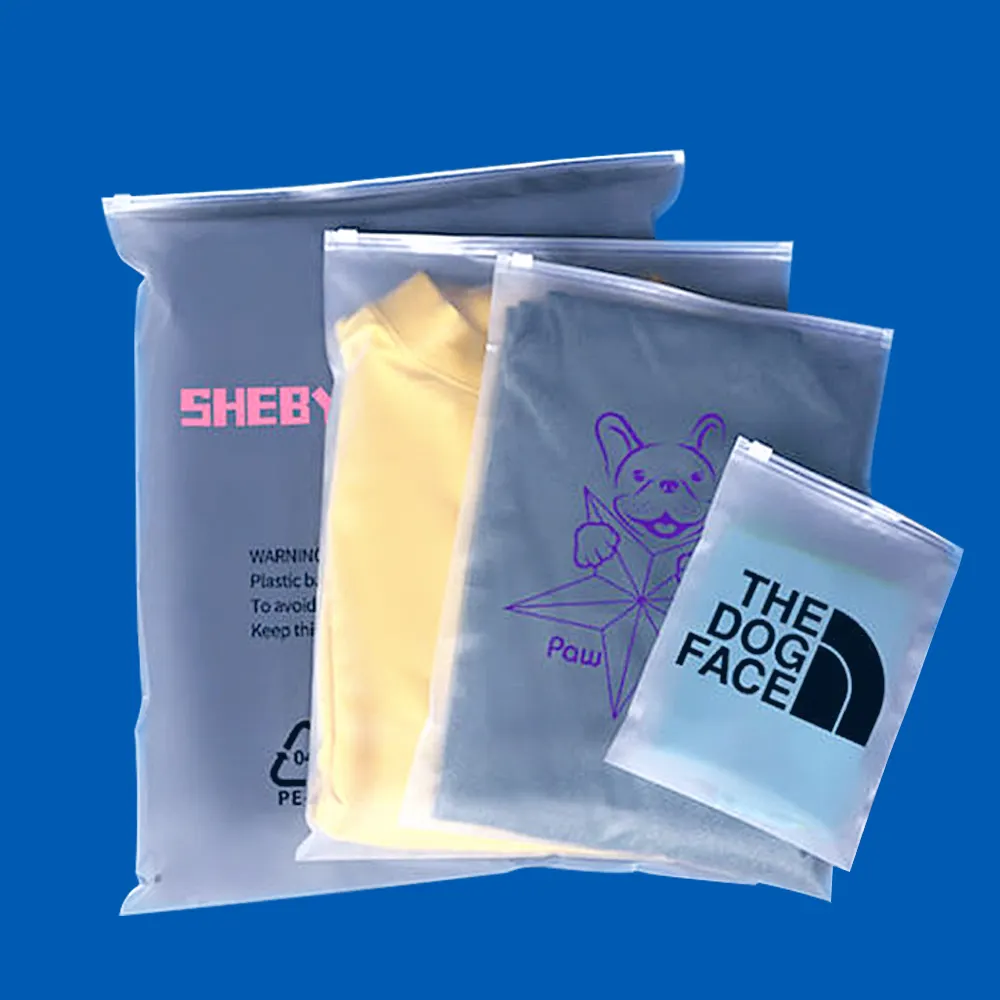Plastic bags for business custom cloth clear zip lock plastic bag with custom logo plastic frosted zipper bags