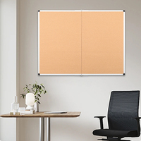 Tableau d'affichage mural en liège 36x48 pouces - Cadre en aluminium pliable, tableau multifonctionnel pour la maison, le bureau, l'usine