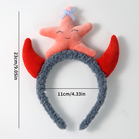 Bandeau en tissu coloré pour enfants en vrac personnalisé recyclable cartoon mignon peluche étoile de mer diable bandeau parc pour enfants
