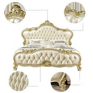 Ensemble de chambre à coucher <span class=keywords><strong>royal</strong></span> au design moderne de luxe, en acajou sculpté à la main avec rangement, lit king-size rembourré, 2 tables de chevet, pour maison, hôtel, <span class=keywords><strong>appartement</strong></span> - Product Image 2
