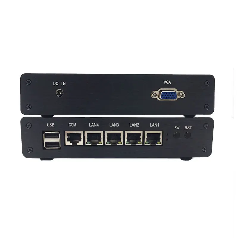 Mini Arbre Mini PC 4-Gigabit Ethernet LAN Cele ron J1900 Pfsense <span class=keywords><strong>Ubuntu</strong></span> Win 10 Routeur de Pare-Feu 2USB2.0 VGA Client Mince Mini boîte