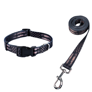 Conjunto de Correa y collar de perro ajustable de varios colores de tela personalizada de lujo por sublimación duradera - Product Image 5