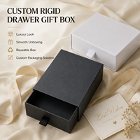 Boîte à tiroir rigide de luxe, boîte cadeau personnalisée avec logo, boîte d'emballage à tiroir coulissant pour bijoux, cosmétiques, fournisseur d'emballages OEM ODM