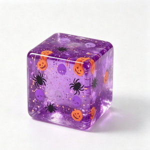 Cubo di Maltosio Trasparente Squishy di Halloween, Giocattolo Antistress a Lenta Risalita a Forma di Zucca e Ragno, Giocattolo Sensoriale per Alleviare lo Stress - Product Image 2