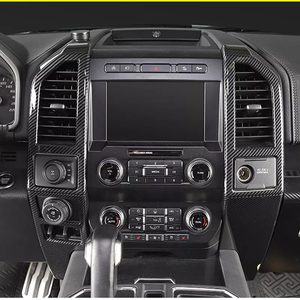Panneau de tableau de bord en Fiber de carbone Console <span class=keywords><strong>centrale</strong></span> couvercle de ventilation pour Ford F-150 Pickup F150 Raptor Outlet Store - Product Image 3