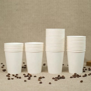 Gobelet en papier blanc à paroi simple pour café chaud, boissons et jus, avec logo personnalisé imprimé, disponible en 8oz, 12oz, 22oz, 16oz, en bambou - Product Image 1