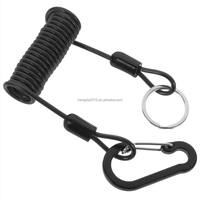 Revêtement en plastique PU/PVC personnalisé 304 SS câble à ressort lanière à ressort hélicoïdal avec mousquetons pour la plongée sous-marine