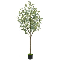 Arbre à monnaie en eucalyptus artificiel réaliste en pot, plante d'intérieur, bonsaï pour la décoration du salon et de la maison