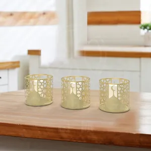 Islamische Art Ramadan Laterne Ramadan Dekorationen Moderne Luxus Golden Home Decoration Kerzenhalter Laternen und Kerzen gläser