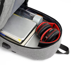 Wholesales <b>Waterproof</b> School Travel Large Capacity 16.5 Inch Unisex Laptop <b>Backpack</b> with USB Striped Zipper - Product Image 6