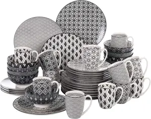 Luxury Glazing Decorative Dish Plates Utensils Ceramic Porcelain Dinner Set Table Ware Plate Set