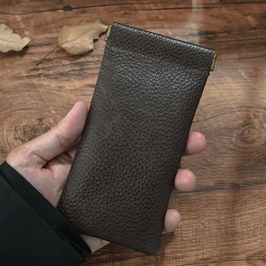 Étui à lunettes en cuir véritable pour lunettes de lecture, housse de protection portable avec fermeture automatique pour femmes et hommes - Product Image 4