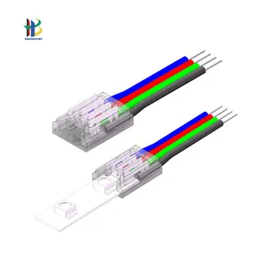 Directamente de fábrica, venta al por mayor, tira a cable tipo 4 pines, 8mm, tira de luz RGB, conector LED SMD