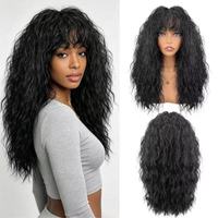Perruque HJ pour femme, brun moyen, luxe, entièrement en dentelle, qualité supérieure, cheveux longs bouclés, fibre haute température, couvre-tête complet, naturelle et volumineuse