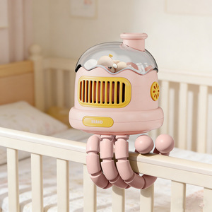 Octopus Shaped Baby Fan USB Powered Portable <b>Stroller</b> Clip For Infant Car Seat - Product Image 3