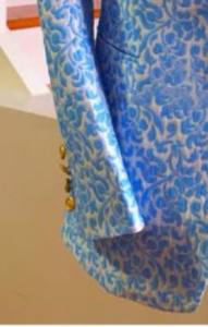 Abito da smoking da <span class=keywords><strong>uomo</strong></span> con stampa blu chiaro e mezza tela personalizzata - Product Image 5